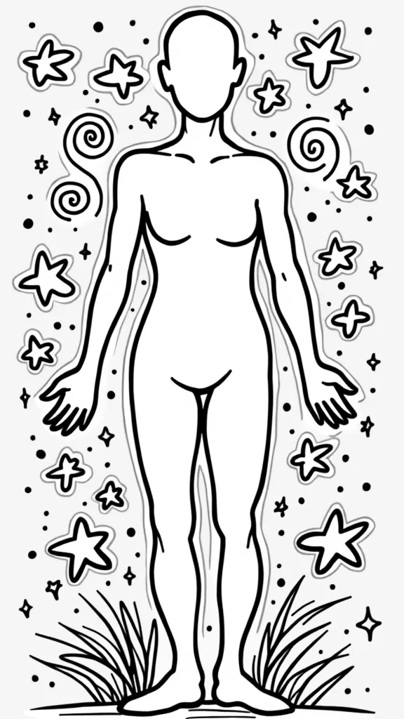 coloring page body outline